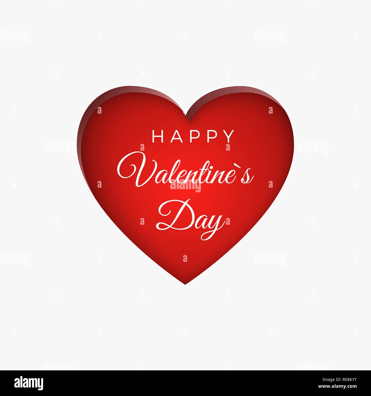 Happy Valentine`s Day greeting card background. Heart shape and text. Vector illustration Stock Vector